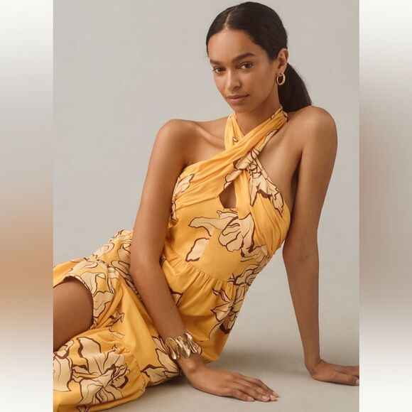 NWT HUTCH Anthropologie Floral Halter Maxi Dress Size 6 - Picture 15 of 15